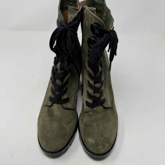 Frye Myra Lug Combat Boot in Olive Green - Picture 9 of 12